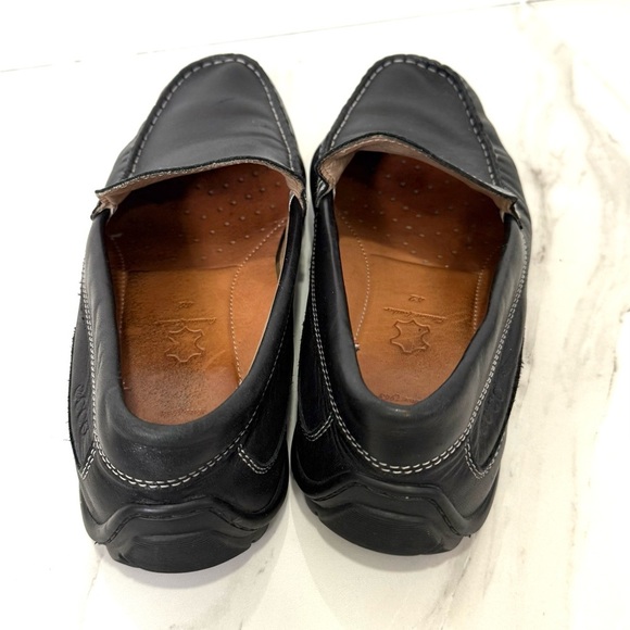 Ecco Men's Dark Leather Slip-On Loafers 42/9 - Picture 5 of 8
